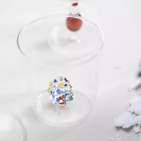 Vente en gros de gobelets à eau en verre résistant à la chaleur, série de Noël personnalisée, haute esthétique