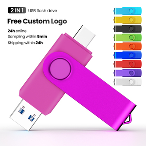 Ổ flash USB Type-C 2.0 tùy chỉnh logo miễn phí, dung lượng 128GB, 64GB, 32GB, 16GB, 8GB, kiểu xoay, dành cho điện thoại thông minh - Product Image 1