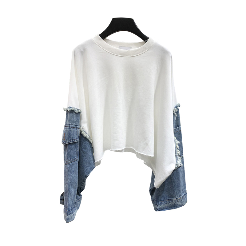 Женский джинсовый пуловер TWOTWINSTYLE, с круглым вырезом и длинными рукавами, 2021