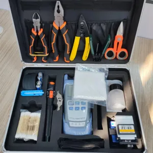 Kit peralatan FTTH Tang pengupas serat Cleaver, Tang Visual Fault Locator pengukur daya optik dengan Vfl