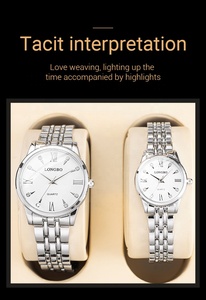 นาฬิกาแบรนด์ <span class=keywords><strong>LONGBO</strong></span> สร้างสรรค์นาฬิกาของคุณเอง นาฬิกาควอตซ์ ผลิตในประเทศจีน นาฬิกาสีทองสำหรับคู่รัก พร้อมกล่องโชว์ - Product Image 3