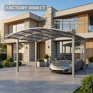 Tettoia da Giardino in Alluminio per Auto e <span class=keywords><strong>Moto</strong></span> Posteggio Coperto in Alluminio e Policarbonato - Product Image 3