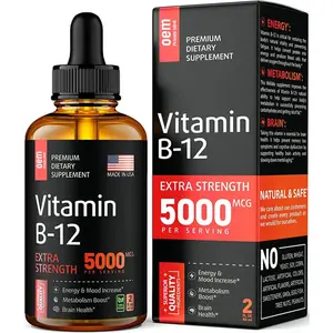 OEM Private Label Dietary Supplement Vitamin B 12 Drops Drink Improve Eyesight Oral Liquid