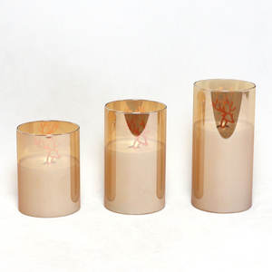 Haute qualité verre soufflé galvanoplastie éclairé <span class=keywords><strong>bougeoir</strong></span> minuterie sécurité d'utilisation pas de feu lampe de noël personnalisée - Product Image 3