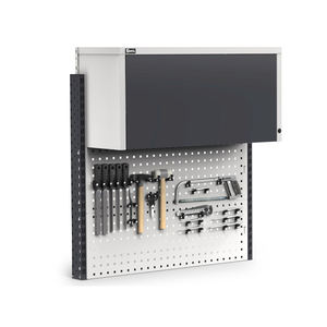Fami Work Look 1015x373x1063mm mueble de pared gris con mueble de pared de vasistas y 60 ganchos - Product Image 1