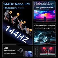 Moniteur de jeu incurvé NanoIPS 4K de 34 pouces, moniteur IPS de 38 pouces, moniteur 5K de 49 pouces avec réglage en hauteur, rotation, interface Type-C, écran partagé