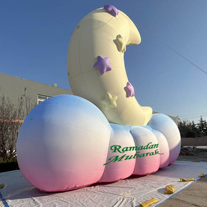 Ramadan Mubarak Và Eid Cầu Nguyện <span class=keywords><strong>Inflatable</strong></span> Khổng Lồ Ánh Sáng Mặt Trăng Với Đám Mây Trang Trí Sân Hiển Thị Cho Hồi Giáo Các Sự Kiện - Product Image 3