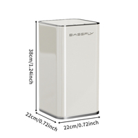 Poubelle carrée en acier inoxydable à pression avec une capacité de 18 L pour la salle de bain, la cuisine, le bureau et une utilisation intérieure/extérieure