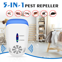 Repelente Ultrasónico de Mosquitos y Cucarachas 5 en 1 de Alta Potencia y Ecológico con Luz Nocturna y Diseño de Enchufe