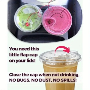 Vasos Desechables de Plástico con Tapa, Recipientes Transparentes para Bebidas Frías, para Jugo de Frutas, Leche, Té, Café Helado, Helado, Postre, Fiesta, Cafetería - Product Image 3