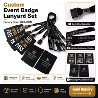 Set Personalizzato di Badge e Cordino per Eventi, Cordino Sublimato con Tessera in PVC e Clip Metallica per Badge