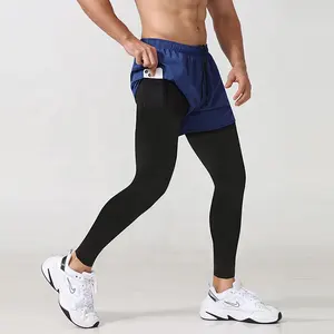 Pantalons de compression multifonctionnels pour hommes, leggings de compression 2 en 1 avec poche, à prix raisonnable pour la gym