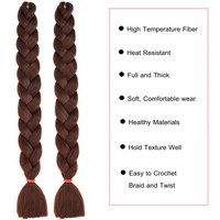 Extensions de cheveux synthétiques tressées de 165g, texture Yaki, pour tresses au crochet, extensions naturelles en boîte pour femmes noires - Vente en gros