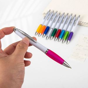 <b>Office</b> <b>Supplies</b> Plastic Custom Logo Click Ballpoint Pen Personalized Advertising Promotional White Pen With Custom Logo - Product Image 2