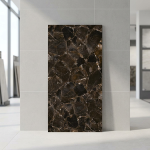 Baldosas de Porcelana Brillante Ice Cube Choco para Piso y Pared, Formato Grande 600x1200mm 60x120cm, Baldosas Cerámicas - Product Image 1