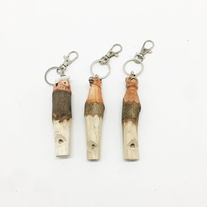 Top Quality Fancy Hand Carved Wood Animal Owl Whistle Keychains for Sale