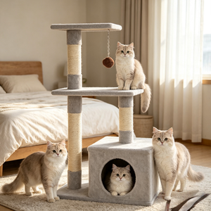 Árbol para Gatos Plegable <span class=keywords><strong>de</strong></span> Lujo Clásico, Casa para Gatos, Mueble <span class=keywords><strong>de</strong></span> Interior, Torre Multinivel con Postes Rascadores, Venta al por Mayor, Fabricación OEM Personalizada - Product Image 4