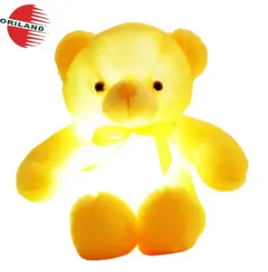 라이트 업 테디 베어 플러시 장난감 소프트 32cm 또는 사용자 정의 4 색 슈퍼 귀여운 곰 인형 인형 인형 인형 소녀 선물