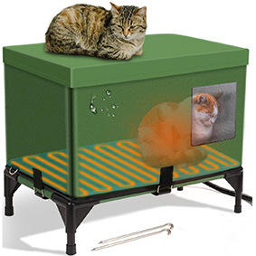 Ampio cuscino esterno isolato per <span class=keywords><strong>Cat</strong></span> House accogliente resistente alle intemperie rifugio invernale sopraelevato per gatti randagi/fienili e gatti selvatici - Product Image 5