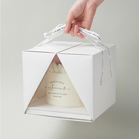Personnalisable Anniversaire Grand Transparent PET Emballage En Plastique Transparent boîte à gâteau clair boîte à gâteau transparent boîte à gâteau transparent