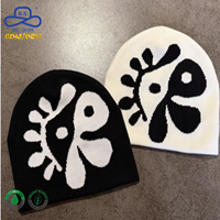 Gorro Premium con Diseño Gráfico Abstracto, Floral en Contraste, Monocromático, Afelpado, Acogedor, Estilo Vanguardista Urbano, Personalizable con Logotipo, Directo de Fábrica, ODM, OEM
