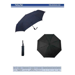 ร่มพับสามตอนอัตโนมัติ โพลีเอสเตอร์ 8 ซี่โครง สีดำ รุ่นกันฝน S2323 ขายส่ง - Product Image 1