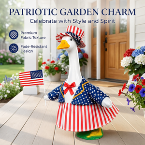 Veranda-Gänse-Dekoration mit Amerikanischer Flagge für den 4. Juli, Unabhängigkeitstag-Kostüm, 250. Jahrestag USA, Garten- und Terrassendekoration - Product Image 1