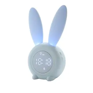 Venta caliente nuevo Digital LED lindo conejo Despertador con luces nocturnas