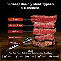 Termometer daging Digital tanpa kabel, 400ft 4 rentang pemantauan suhu untuk memanggang BBQ pengasap dapur memasak Alarm pintar logam