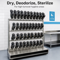 Séchoir à bottes commercial désodorisant à l'ozone avec circulation d'air chaud, support en acier inoxydable pour le séchage des bottes, idéal pour les usines de vêtements de travail