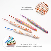 Crochet en aluminium de haute qualité, poignée en silicone antidérapante, ergonomique, confortable, pour le tricot, l'art du fil, l'artisanat, le châle, le pull