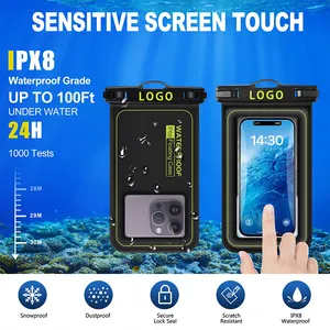 กระเป๋าใส่โทรศัพท์กันน้ำแบบ IPX8อเนกประสงค์สำหรับดำน้ำชายหาดขายส่งโลโก้ที่กำหนดเอง