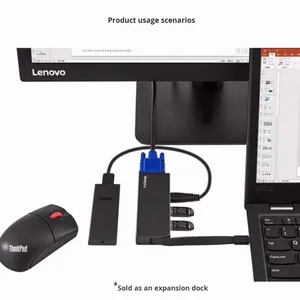 Cho Type-C để USB/<span class=keywords><strong>VGA</strong></span> 4-Cổng Docking Station Hub tương thích với máy tính xách tay màn hình chiếu chuyển đổi kết nối máy chiếu - Product Image 2