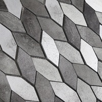 Mosaïque de pierres naturelles en forme de feuille de hêtre pour salle de bain, cuisine, restaurant, mur, impression jet d'encre