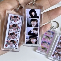 Mini porte-clés cadre photo 4 grilles en résine acrylique transparente, pendentif photo DIY