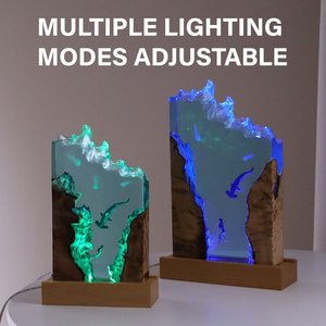 Nhựa Đại dương ánh sáng đèn Diver ánh sáng ban đêm Epoxy nhựa đầu giường đèn Đại dương chủ đề <span class=keywords><strong>diorama</strong></span> đại dương Đèn Lặn nhựa gỗ ánh sáng - Product Image 5