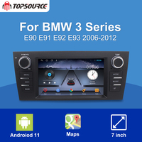 TOPSOURCE Radio de Auto 2 Din con Pantalla LCD de 7 Pulgadas, Android 11, Reproductor Multimedia, Navegación GPS, WIFI, Opciones para BMW E90 1+16G 2+32G 4+64G