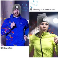 Berretto LED Bluetooth Wireless Unisex per Donne, Berretto Bluetooth con Cuffie e Microfono Integrato