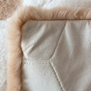 Tapis d'intérieur en <span class=keywords><strong>fausse</strong></span> <span class=keywords><strong>fourrure</strong></span> de lapin douce, tapis moelleux à carreaux antidérapant pour salon et chambre à coucher - Product Image 4