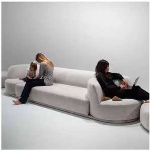 Sofá de Pared Giratorio de Terciopelo Moderno y Lujoso para Sala de Estar, Mueble de Tela Resistente - Product Image 2