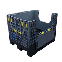 Boîtes de palettes en plastique ventilées à usage industriel, bacs pliables, couvercle pliable de récipient de grandes dimensions, certifié ISO à charge dynamique 1T