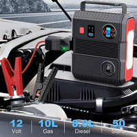 Batterie externe 24000mAh outils d'urgence portables 12V démarreur de voiture avec compresseur pompe à Air lampes SOS