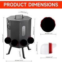 Mangeoire automatique pour poulets JH-Mech avec 8 ports d'alimentation, anti-rongeurs, 50 lb, sans gaspillage, en acier au carbone noir, à gravité