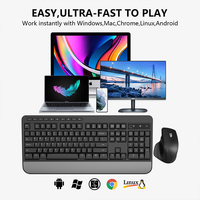 Clavier et souris sans fil ergonomiques pour ordinateur de bureau, disposition personnalisée espagnole, allemande, arabe, touches multimédias