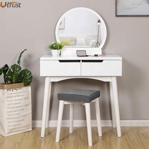 Nouvelle mode luxe contemporain MDF personnalisé fille <span class=keywords><strong>commode</strong></span> coiffeuse blanc tire avec grand miroir et <span class=keywords><strong>2</strong></span> grands <span class=keywords><strong>tiroirs</strong></span> de rangement - Product Image 6