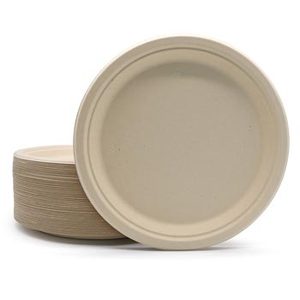 Assiettes en papier robustes de 10 pouces bagasse écologique composable jetable sans danger pour <span class=keywords><strong>les</strong></span> dîners anniversaires mariages - Product Image 4