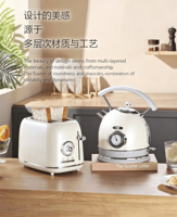 Bouilloire Électrique Rétro 1,8L 1800W en Acier Inoxydable avec Thermomètre Intégré et Arrêt Automatique – Idéale pour la Maison et la Voiture (Vente en Gros)