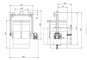 Multi-Purpose LM800 Drum Lifting and Rotating Attachment for <strong>Forklifts</strong> and Cranes 55 Gallon/200L Drums Oil Drum Handler - Product Image 4