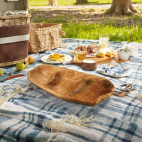 Ensemble de vaisselle de luxe Guansen en bois de cèdre écologique, 3 compartiments, forme rectangulaire, résistant au congélateur, assiettes et bols à fruits