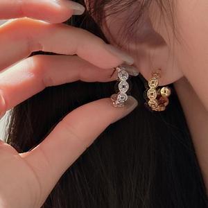 Pendientes de Aro de Plata de Ley S925 con Monedas de Cobre, Estilo Chino Nuevo, Modernos, Ligeros, de Lujo, Sencillos y Personalizados - Product Image 1